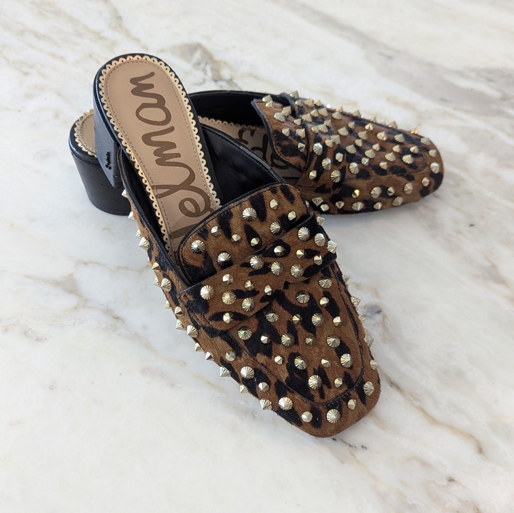 Sam Edelman Augustus Leopard Print Mules – Women’s Size 8, Chic Slip-On Flats